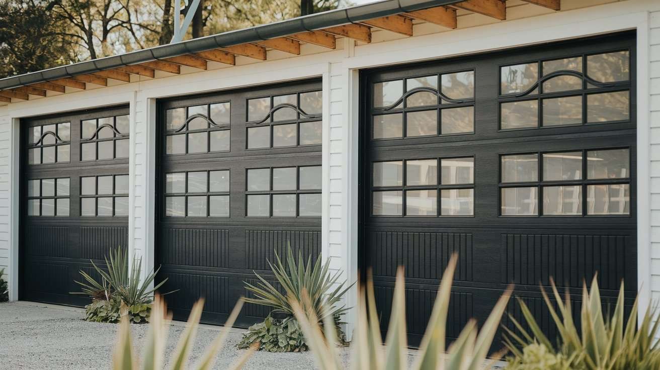 Black Garage Doors with Windows Improve Home's Exterior in 2025