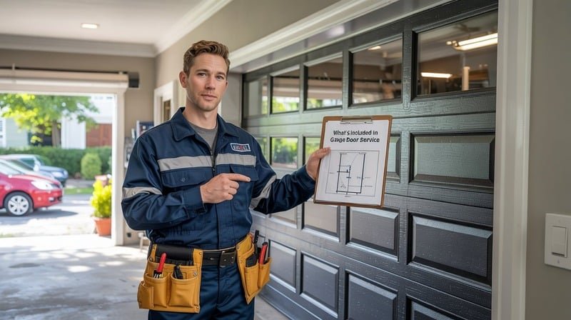 What's included in garage door panel service in Hendersonville