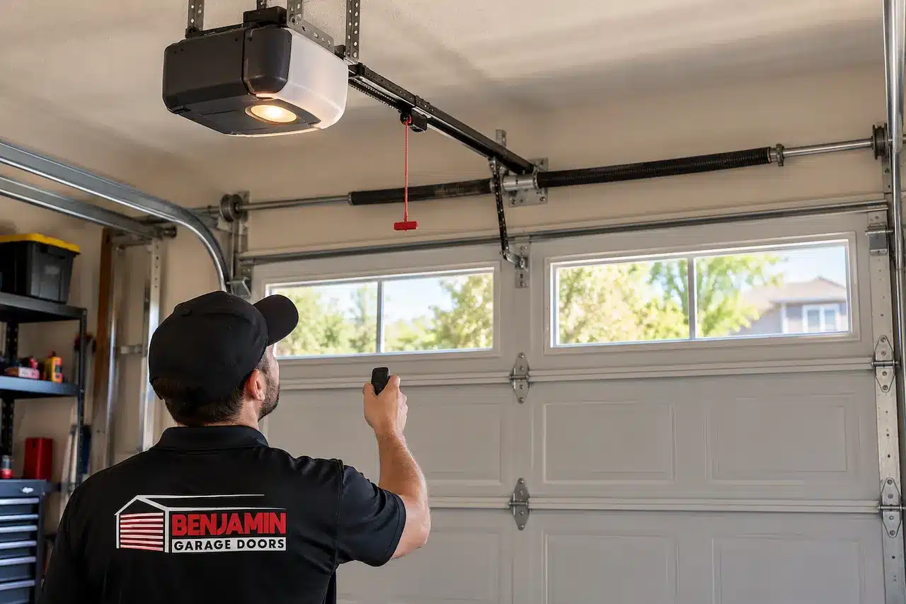 garage door motor runs but door won't open